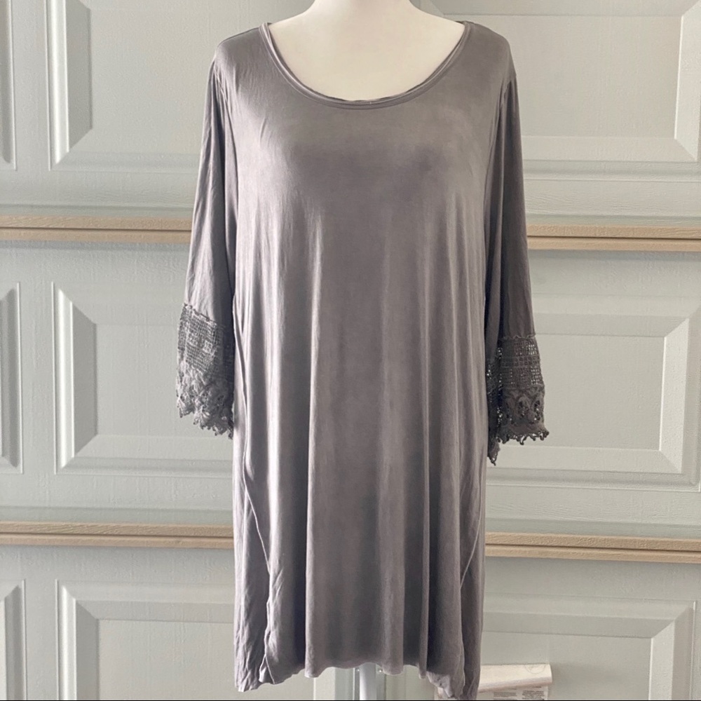Gray Flowy Tunic/Dress XL